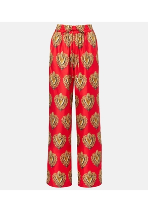 Dolce&Gabbana Printed high-rise silk palazzo pants