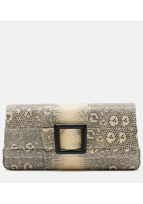 Manolo Blahnik Maygot snake-effect leather clutch