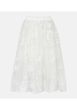 Simone Rocha Sequined tulle midi skirt