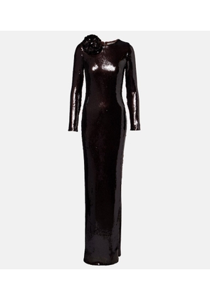 Rodarte Floral-applique sequined gown