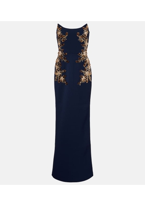 Rebecca Vallance Orla embellished crepe bustier gown