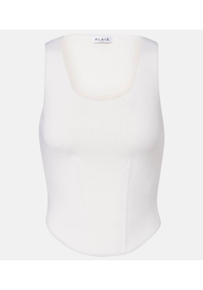 Alaia Ribbed-knit wool-blend bustier