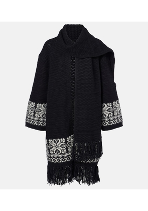 Polo Ralph Lauren Jacquard wool-blend wrap cardigan