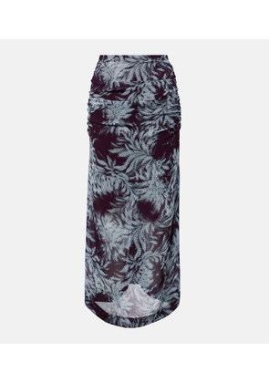 Dries Van Noten Printed ruched midi skirt
