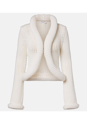 Alaia Padded wool-blend cardigan