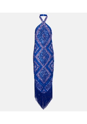 Taller Marmo Nina fringed sequined maxi dress