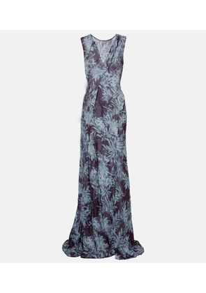 Dries Van Noten Printed chiffon gown