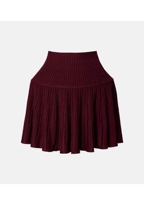 Alaia Ribbed-knit wool-blend miniskirt