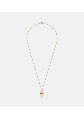 Anita Ko 18kt gold pendant necklace with emeralds