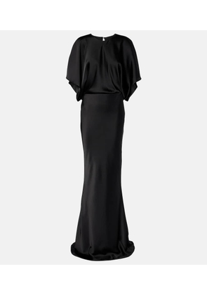 Norma Kamali Obie draped satin gown