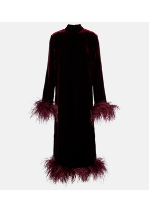 Taller Marmo Gina Venti feather-trimmed midi dress