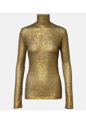 Norma Kamali Sequined turtleneck top