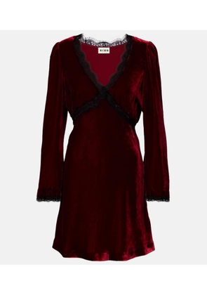 Rixo Macie lace-trimmed velvet minidress
