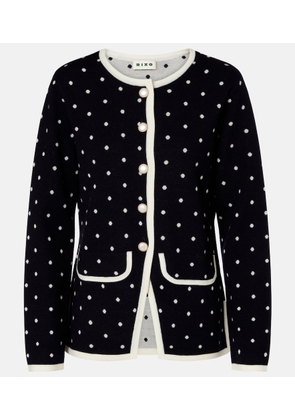 Rixo Mirja polka-dot wool-blend cardigan