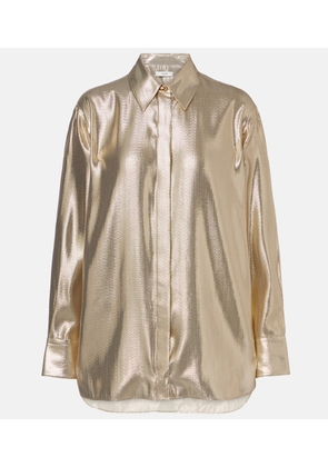 Joseph Capri silk-blend lame blouse