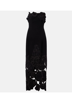 Leo Lin Rayna floral-applique midi dress