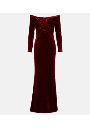 Roland Mouret Off-shoulder velvet gown
