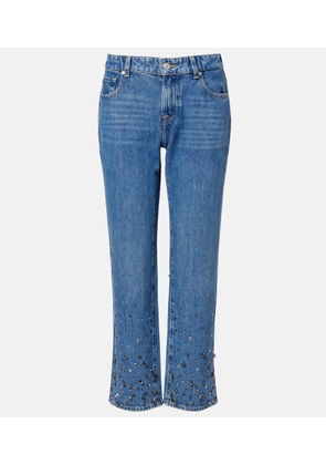 7 For All Mankind Calie embellished cropped straight jeans