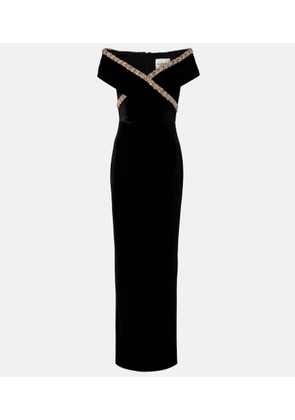 Roland Mouret Embellished velvet gown