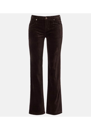 7 For All Mankind Calie Straight mid-rise cotton-blend velvet straight pants