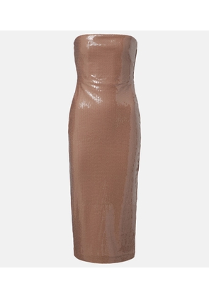 Alex Perry Sequined strapless midi dress
