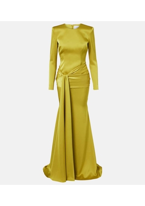 Alex Perry Draped sash satin crepe gown