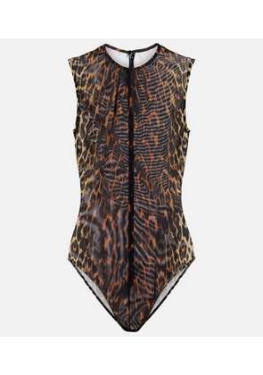 Alex Perry Leopard-print mesh bodysuit