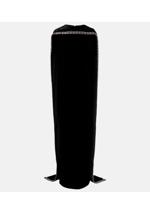Roland Mouret Caped embellished velvet gown
