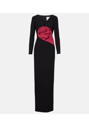 Roland Mouret Floral-applique crepe gown