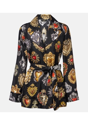 Dolce&Gabbana Devotion belted silk twill blouse
