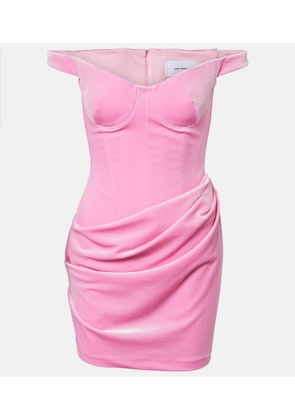 Alex Perry Draped velvet bustier dress