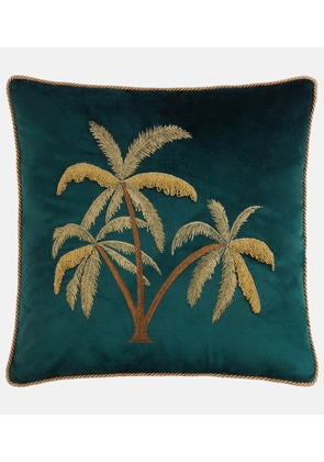 Les-Ottomans Embroidered cotton velvet cushion