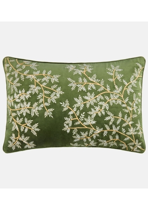 Les-Ottomans Embroidered cotton velvet cushion