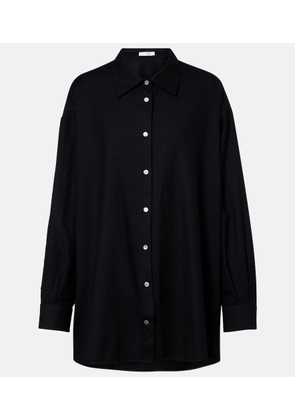 The Row Luka virgin wool flannel shirt