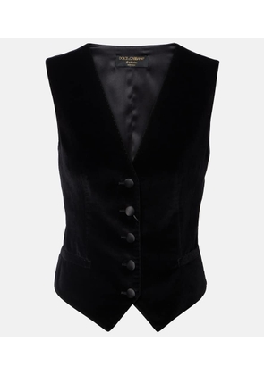 Dolce&Gabbana Cotton and silk-blend velvet vest