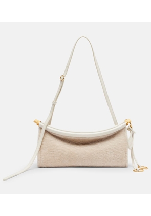 Alaia Le Click East West Small shearling shoulder bag