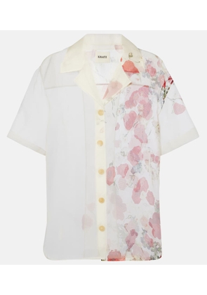 Khaite Riordan floral sheer silk organza shirt
