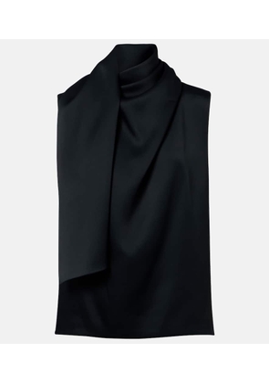 Khaite Loe scarf-detail crepe satin top