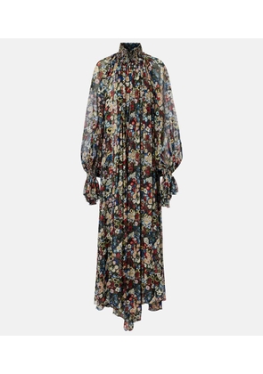 Khaite Edgar floral silk tulle maxi dress