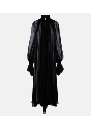 Khaite Edgar semi-sheer silk tulle midi dress