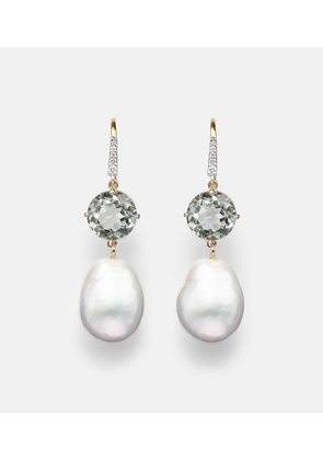 Mateo 14kt gold drop earrings with amethysts, pearls, and diamonds