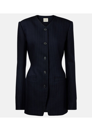 Khaite Naran pinstripe wool-blend blazer