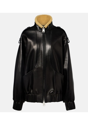 Khaite Sigi shearling-trimmed leather jacket
