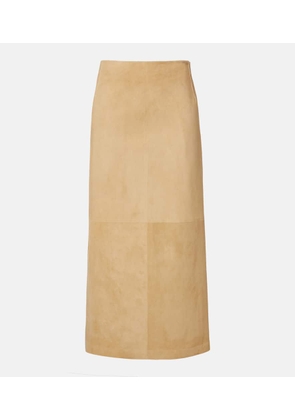 The Row Danas suede wrap skirt
