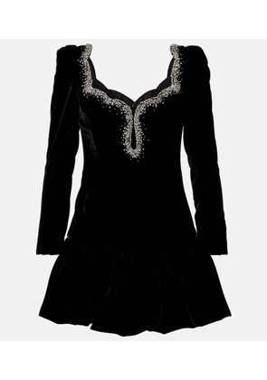 Clio Peppiatt Edie crystal-embellished velvet minidress