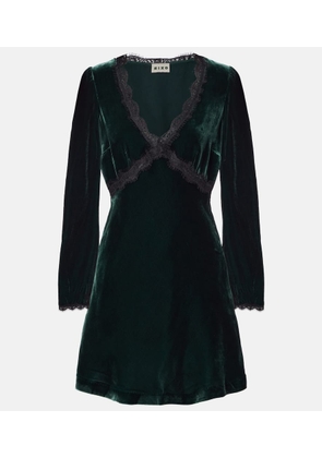 Rixo Macie lace-trimmed velvet minidress