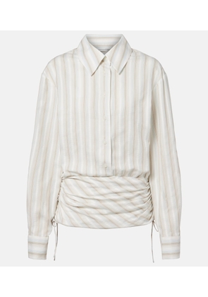 Christopher Esber Ruched striped cotton minidress