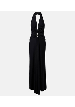 Christopher Esber Embellished ruched jersey maxi dress