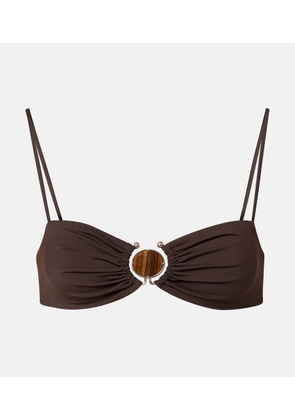 Christopher Esber Embellished ring-detail bikini top