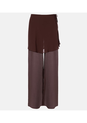 Christopher Esber Sheer silk wide-leg pants